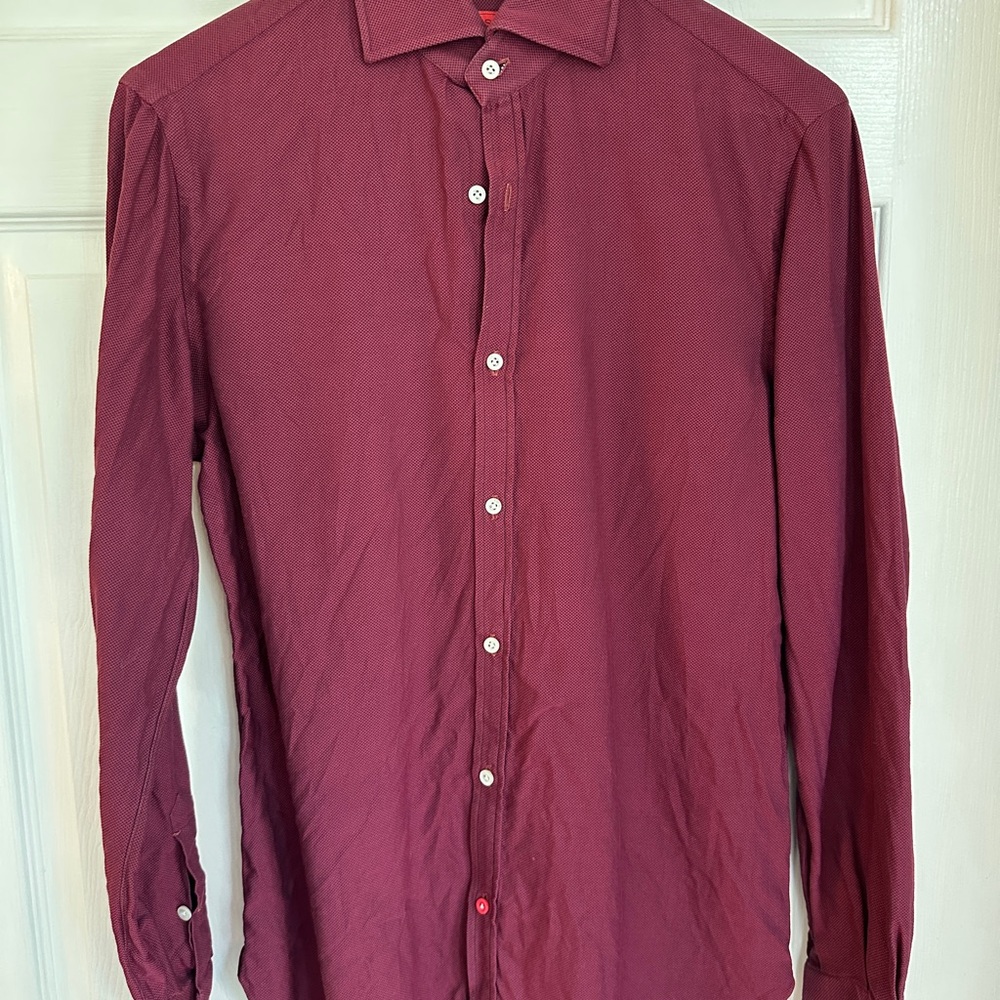 Isaia Men’s Burgundy Shirt